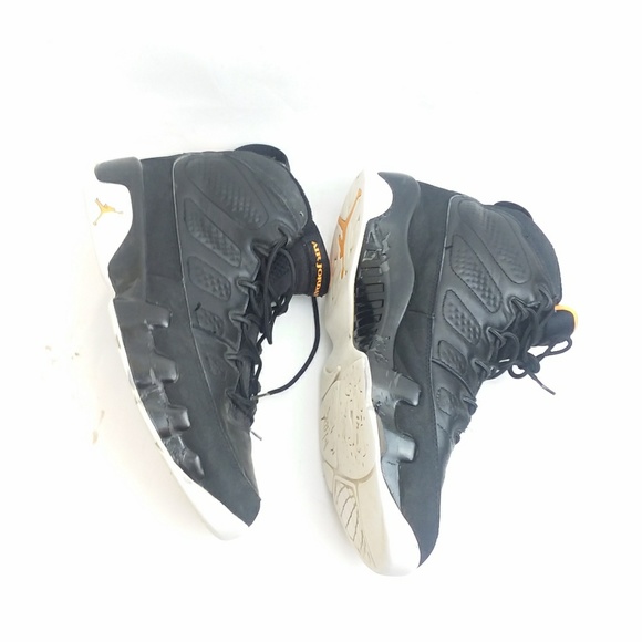 NIKE AIR JORDAN IX 9 RETRO Black Sneakers Size 10 - Picture 7 of 8